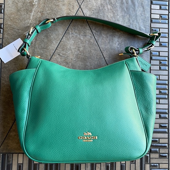 Coach Handbags - COACH Rori Shoulder Bag COLOR: Gold/Bright Jade